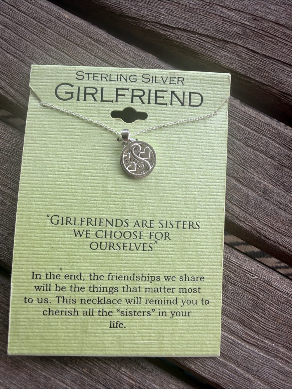 Girlfriend Sterling Silver Scroll Round Pendant Necklace - Silver
